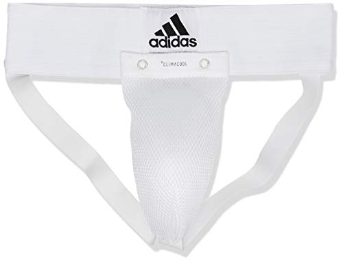 Adidas Concha protectora de artes marciales y boxeo para hombre, color blanco, talla S