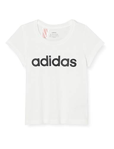 adidas Essentials Linear tee Camiseta, Niñas, Blanco (White/Black), 5-6 años