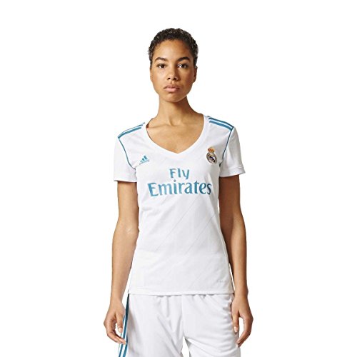 adidas H JSY W Camiseta 1ª Equipación Real Madrid 2017-2018, Mujer, Blanco/Azuint, 2XS