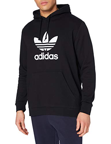 adidas Trefoil Hoodie Sweatshirt, Hombre, Black, XL