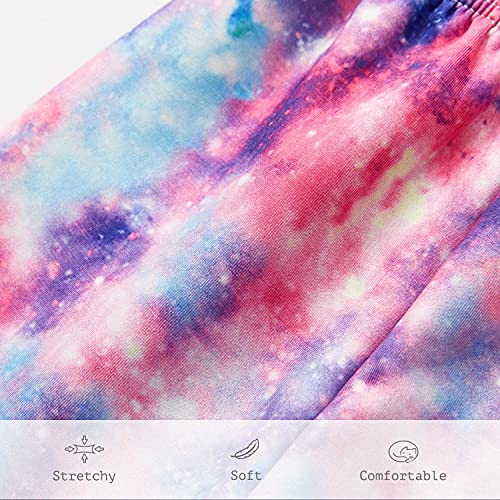 Adorel Leggins Térmicos Pantalones Forro Polar para Niñas Pack de 2 Galaxia 8 Años (Tamaño del Fabricante 140)