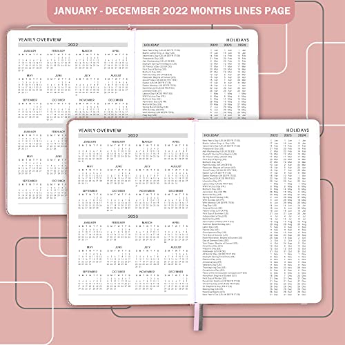 Agenda 2022 Dia por Pagina, de enero a diciembre de 2022, una página por día, intervalo horario, de 7 a 19 horas, tapa dura, 21 x 14,8 cm