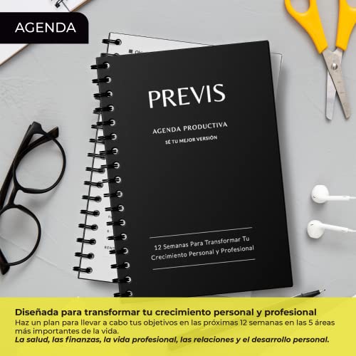 Agenda Productiva y Organizadora Diaria, Semanal y Mensual con Objetivos, Propósitos y Retos - Agenda Empresarial y Personal - Crecimiento Personal y Profesional