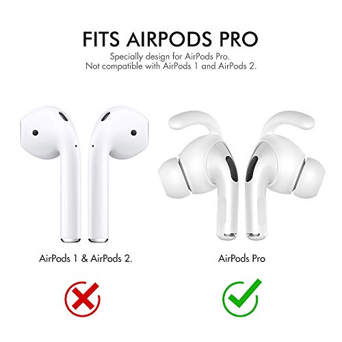 AhaStyle 3 pares de fundas de ganchos para los oídos para AirPods Pro [bolsa de almacenamiento añadida] antideslizantes para los oídos compatibles con Apple AirPods Pro (blanco)