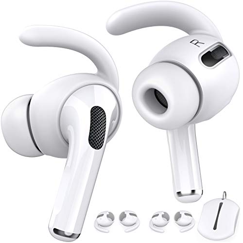AhaStyle 3 pares de fundas de ganchos para los oídos para AirPods Pro [bolsa de almacenamiento añadida] antideslizantes para los oídos compatibles con Apple AirPods Pro (blanco)