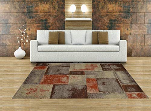 Aido , Alfombra – Infiniti Marron 135 x 190 - Alfombra salón – alfombras – Alfombra Cocina – alfombras de habitación.