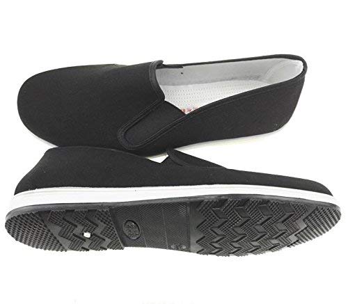 AioTio Zapatos Tradicionales Viejos Chinos de Pekín Kung Fu Tai Chi Zapatos Suela de Goma Unisexo Negro (250mm 40EU)