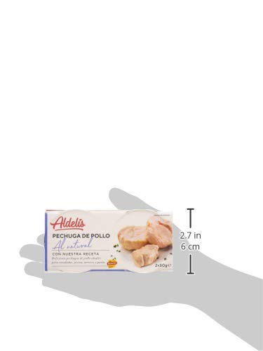 Aldelís Conserva Pechuga de Pollo al Natural Pack 16 x 2 Unidades de 80 g