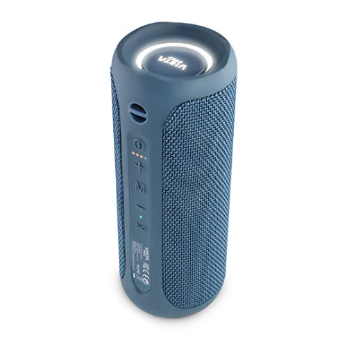 Altavoz Goody 2 de Vieta Pro, con Bluetooth 5.0, True Wireless, Micrófono, Radio FM, 12 Horas de batería, Resistencia al Agua IPX7, Entrada Auxiliar y botón Directo al Asistente Virtual; Color Azul.