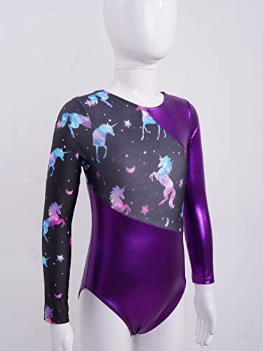 Maillot de manga larga para niña con estampado de escamas de sirena para  patinaje artístico sobre hielo y gimnasia, vestido de baile con falda de