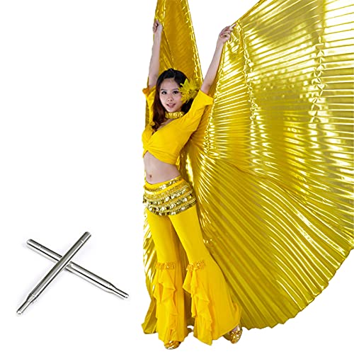 ALXFFBN Alas de Isis de la danza del vientre con palos, 145 cm Disfraces de Halloween Danza del vientre Alas, 360 grados de adoración Isis alas para Halloween Carnaval