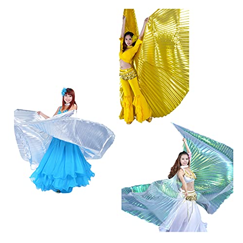 ALXFFBN Alas de Isis de la danza del vientre con palos, 145 cm Disfraces de Halloween Danza del vientre Alas, 360 grados de adoración Isis alas para Halloween Carnaval