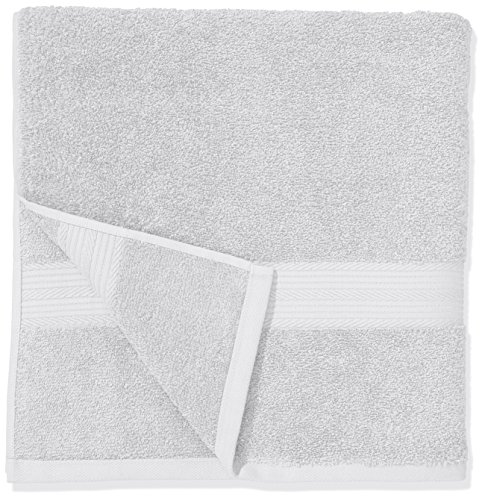 Amazon Basics - Juego de toallas (colores resistentes, 2 toallas de baño y 2 toallas de manos), color blanco