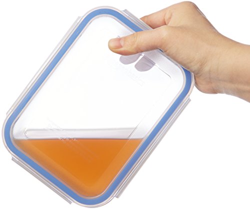 Amazon Basics - Recipientes de cristal para alimentos, con cierre 14 piezas (7 envases + 7 tapas), sin BPA