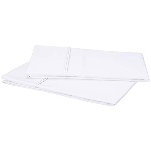 Amazon Basics - Set de 2 fundas de almohada de 400 hilos, 50 x 80 cm - Blanco