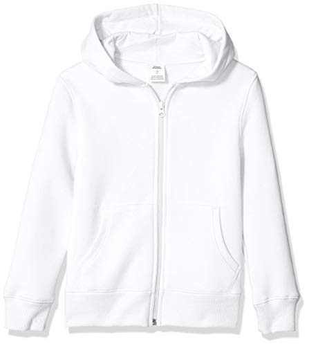 Amazon Essentials Fleece Zip-up Hoodie Fashion, Blanco, Large