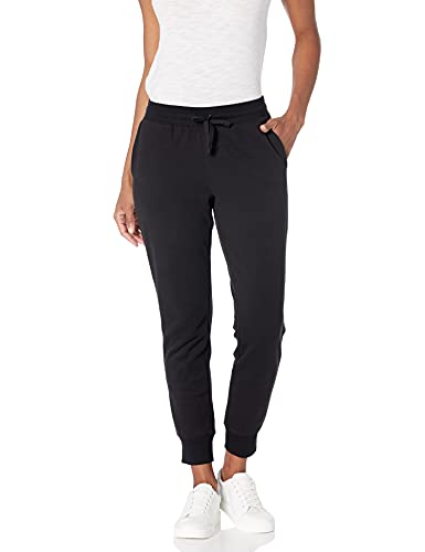 Amazon Essentials – Pantalón deportivo de felpa para mujer, Negro (black), Medium (EU M - L)