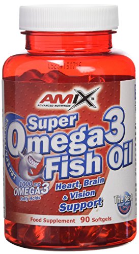 AMIX - Complemento Alimenticio con Omega 3 - Súper Omega 3 en Formato de 90 Cápsulas - Con Aceite de Pescado - Mejora la Circulación Sanguínea y Protege las Células del Estrés Oxidativo