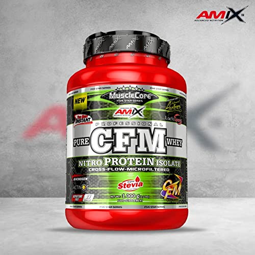 AMIX - Proteína Isolada - MuscleCore CFM Nitro 1 kg - Favorece el desarrollo muscular y acelera la recuperación - Contiene Enzimas Digestivas Aminogen - Proteína Whey en polvo - Sabor Milk Vainilla