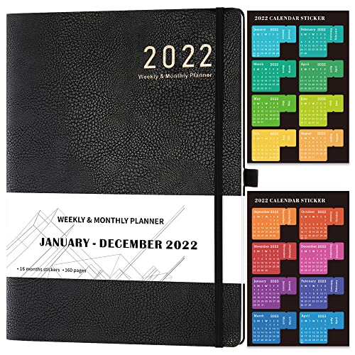 Artfan Agenda 2022, Agenda A4, 216x283mm, Enero 2022 a Diciembre 2022, 24 páginas de notas, Negro