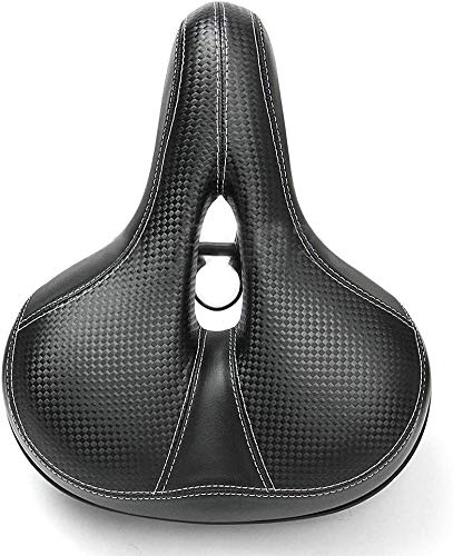 Asiento de bicicleta Comfort Saddle Dual Spring Diseñado con espuma viscoelástica transpirable suave cojín de bicicleta (negro)