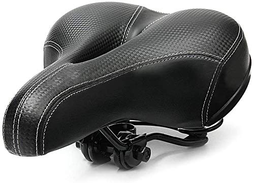 Asiento de bicicleta Comfort Saddle Dual Spring Diseñado con espuma viscoelástica transpirable suave cojín de bicicleta (negro)