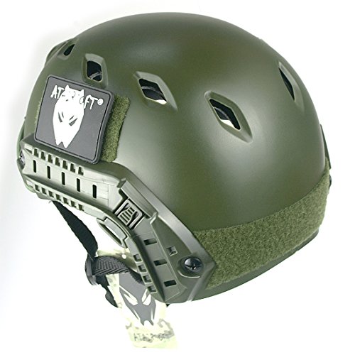 ATAIRSOFT Estilo militar del ejército SWAT Combat BJ Base Jump Fast casco w/gafas protectoras OD verde para CQB Shooting Airsoft Paintball