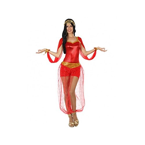 Atosa- Disfraz corto mujer bailarina árabe, Color rojo, M-L (15918)