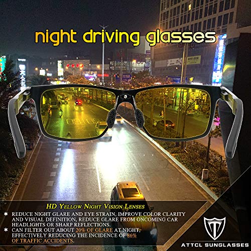 ATTCL Hombre gafas de sol conducción nocturna Al-Mg marco de Metal Ultra Light 6560night