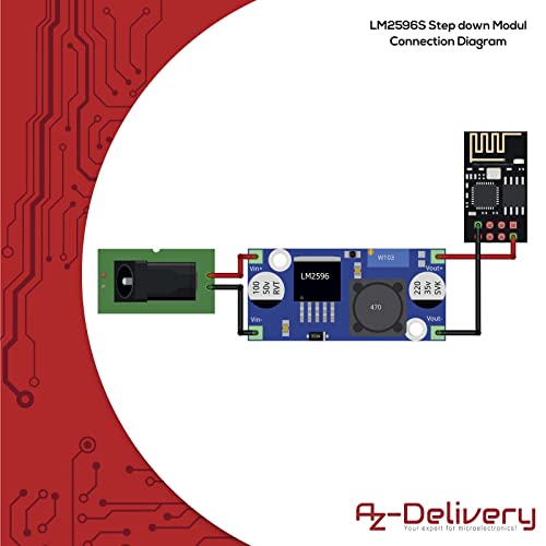 AZDelivery 3 x LM2596S DC-DC Adaptador de Corriente Modulo Step Down Compatible con Arduino con E-Book Incluido!