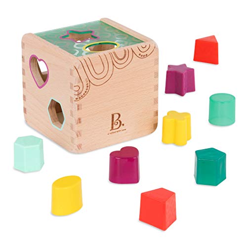 B. Toys- Juguete de clasificación de Forma Maravilloso, Cubo de Actividad de Madera para niños pequeños (Branford Ltd. BX1763Z)