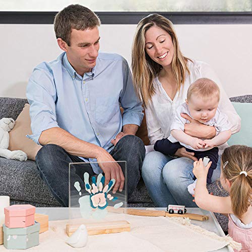 Baby Art My Family Prints Kit de impresión para crear la huella de las manos de toda la familia, original idea regalo, con base de madera