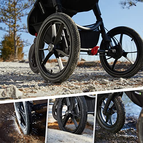 Baby Jogger Summit X3 Midnight Black - Cochecito para runnig plegable de 3 ruedas, con freno de mano, color negro
