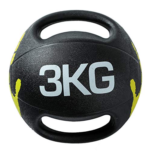 Balón Medicinal Bola De Fitness De La Manija Doble, Masculina Y Femenina Fuerza De La Fuerza Aerobic Ball De Goma, 3 Kg / 4kg / 5kg / 6kg / 7kg / 8kg / 9kg / 10kg (Size : 3kg/6.6lbs)