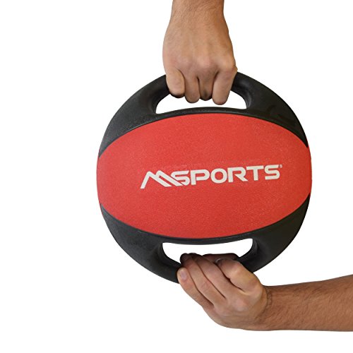 Balón medicinal Premium con asas 1 - 10 kg - Balones de ejercicio profesionales de gimnasio, pelota medicinal