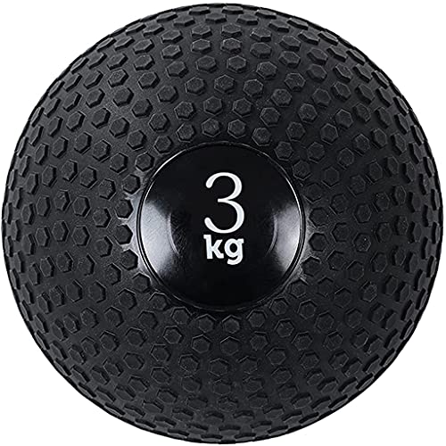 Balones Medicinales, Bola de Pared de Fitness de Baja Elasticidad Negra Texturizada, Balance Ball para Entrenamiento Cruzado de Lanzamiento Central, 2 Kg / 3 Kg / 4 Kg / 5 Kg / 6 Kg / 7 Kg / 8 Kg / 9