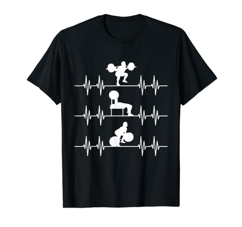 Banco en cuclillas Deadlift Heartbeat - Powerlifting Camiseta