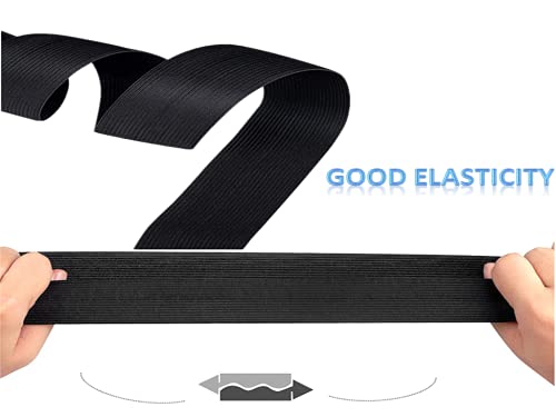 Banda elástica, Anlising 20 mm de ancho negro 40 metros banda elástica negra banda elástica de bricolaje para ropa personalizada y costura doméstica y manualidades domésticas
