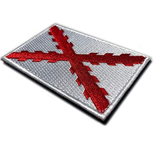 Bandera Cruz de Borgoña 100% Bordado - Escudo bordado - Parches Ropa - Parches Militares - Tercios Españoles - Imperio Español - 80 x 50 mm