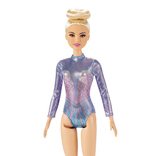 Barbie quiero ser gimnasta rítmica muñeca rubia y accesorios para niñas + 3 años (Mattel GTN65)