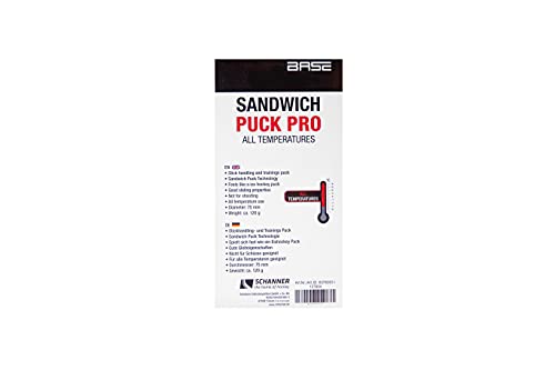 Base Sandwich Puck Pro I-Disco de Bordado y Entrenamiento I Buenas propiedades de Deslizamiento I para Todas Las temperaturas I Hockey en línea y Street I 120 Gramos I Rojo, 7,5 cm