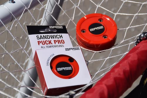Base Sandwich Puck Pro I-Disco de Bordado y Entrenamiento I Buenas propiedades de Deslizamiento I para Todas Las temperaturas I Hockey en línea y Street I 120 Gramos I Rojo, 7,5 cm