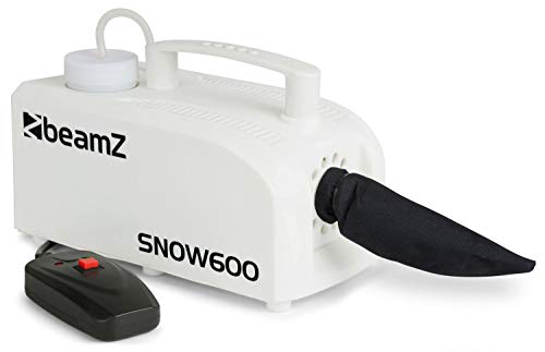 BEAMZ SNOW600 - Máquina de nieve, efecto copo de nieve muy realista, no deja rastros en el suelo, mando a distancia con cable, depósito de 300 ml, fácil de transportar