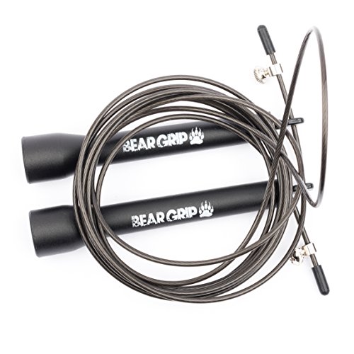 BEAR GRIP - Comba de Cable de Acero (con Mecanismo de rodamiento) para Ejercicios de Cardio, Boxeo, MMA, Crossfit