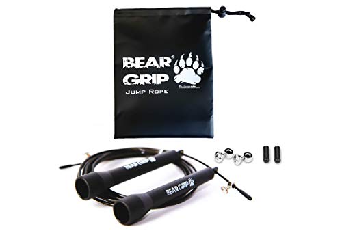 BEAR GRIP - Comba de Cable de Acero (con Mecanismo de rodamiento) para Ejercicios de Cardio, Boxeo, MMA, Crossfit