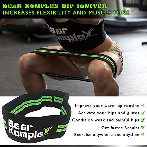 Bear KompleX Banda de Entrenamiento de Cadera, para Levantamiento de Potencia, Sentadillas y Pilates, hogar, Gimnasio y Crossfit. (Black)