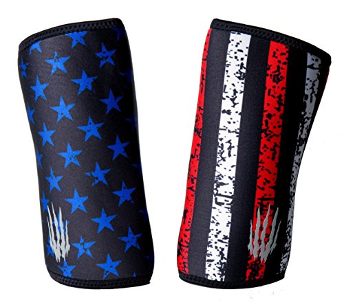 Bear KompleX Elbow Sleeves (Sold AS A Pair of 2) for Weightlifting, Powerlifting, Wrestling, Strongman, Bench Press, Cross Fitness, and More. Compression Sleeves Come in 5mm Thickness Elbow Star M