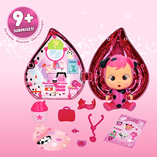 BEBÉS LLORONES LÁGRIMAS MÁGICAS Casita Rosa (Pink Edition) | Mini bebé Llorón Sorpresa Coleccionable con Lágrimas y Accesorios Rosas | Muñeca para Niñas y Niños +3 Años