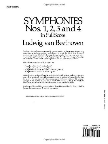 Beethoven: symphonies nos. 1, 2, 3 and 4 (full score) (Dover Music Scores)
