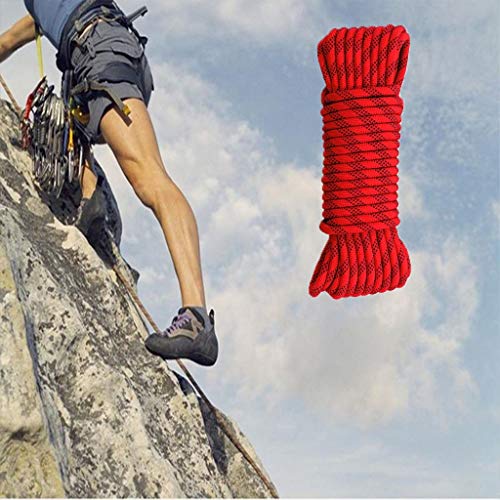 Beikalone Cuerda de seguridad para escalada en roca de 10 metros, diámetro de 12 mm, 12 KN de alta resistencia, cuerdas para equipos de escalada para rescate de incendios, senderismo, montañismo